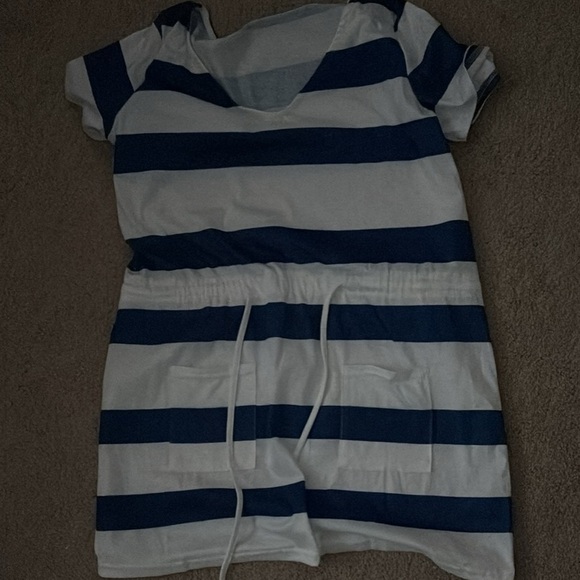 Blue and White Striped Romper - Picture 1 of 1
